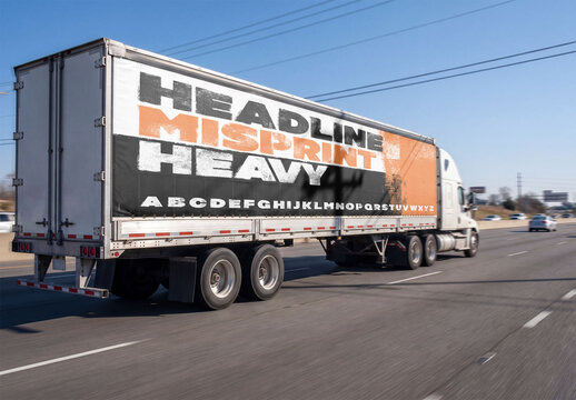 Truck Hauls Cargo mockup