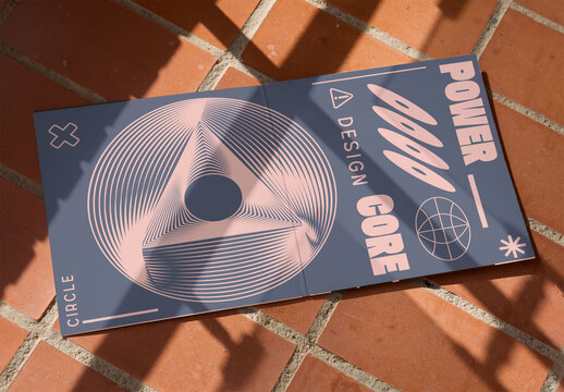 Open Vinyl Jacket Mockup on Tile