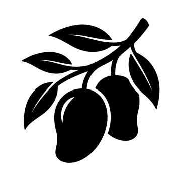 Mango Branch Fruit Vector Icon