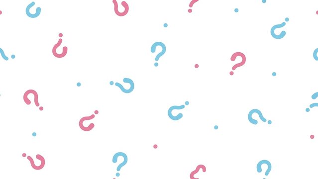Pastel question mark pattern background for baby gender reveal and creative design