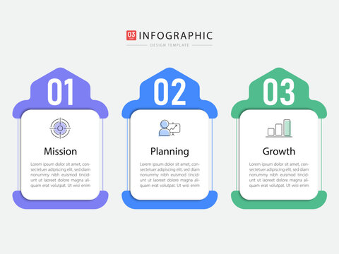 Business infographic template. 3 Step timeline journey. Process diagram, 3 options on white background, Infograph elements vector illustration.