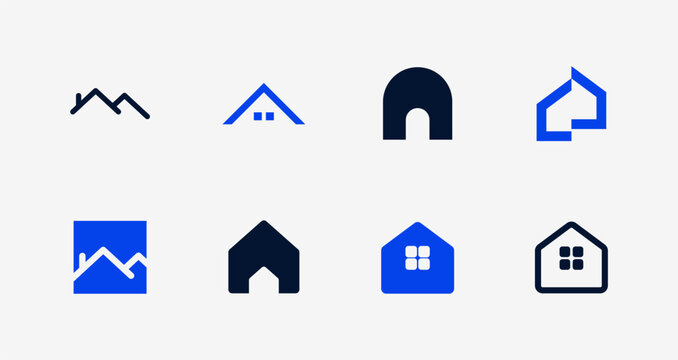 Minimalist Homestay Logo Collection Modern Hospitality Brand Identity Vector Bundle