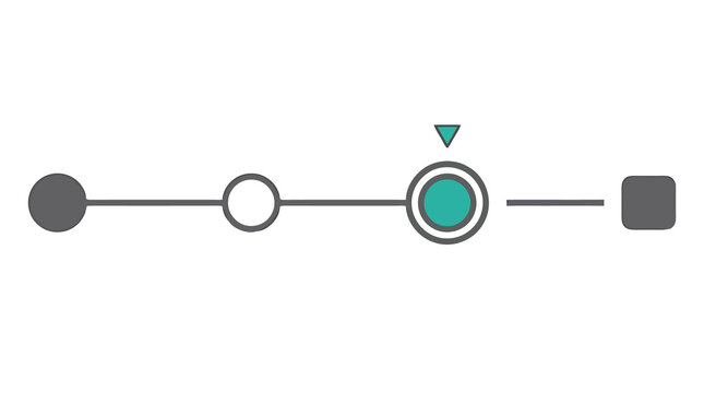 Timeline progress line with target marker and endpoints minimal UI scale isolated transparent PNG