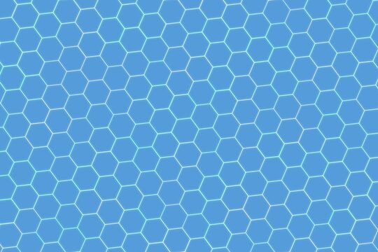 Close-up of a blue honeycomb pattern on a surface