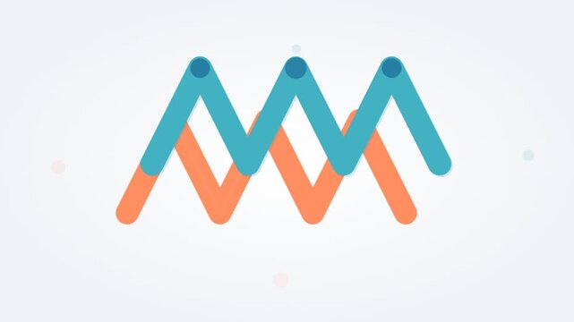 Abstract Geometric Animation of Interlocking Zigzag Lines Moving