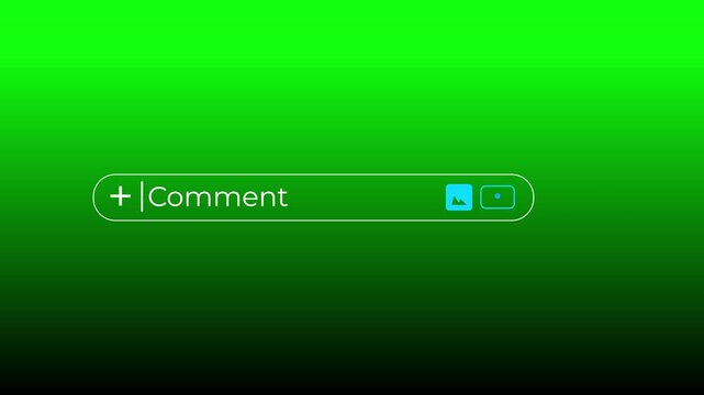 social media comment input bar with looping right arrow animation interface.