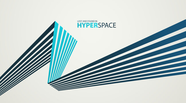 Lines in space perspective vector abstract background, optical illusion surreal art, aggressive shapes and speed feeling, dynamic forceful motion, op art.