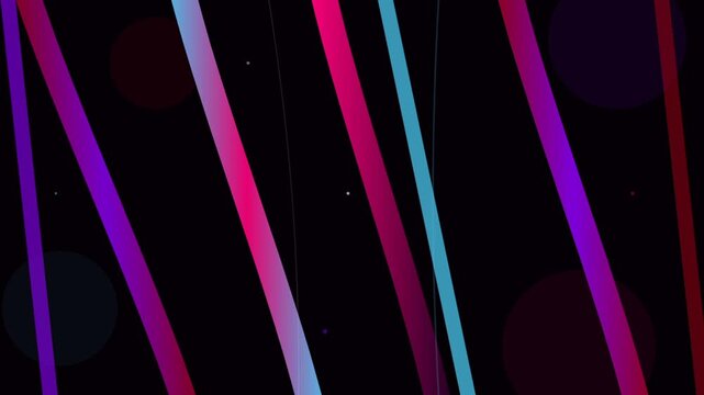 Abstract motion background with glowing neon diagonal lines and light dots