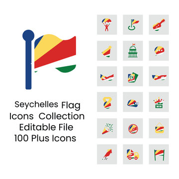 Seychelles flag icons in different styles