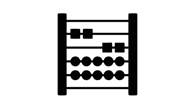 Vector illustration of abacus icon for calculation and mathematics on a transparent background