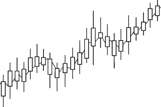 Financial stock market candlestick chart pattern with candlestick