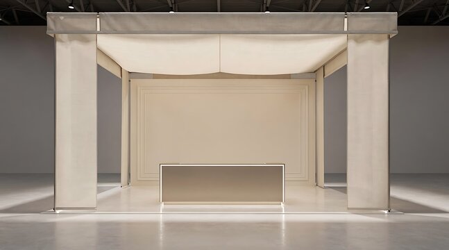 Minimalist Modern Wedding Chuppah Structure in a Gallery Space.