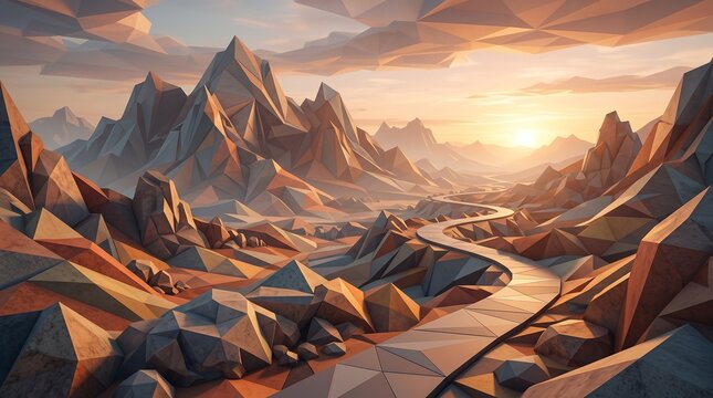 Geometric Desert Landscape