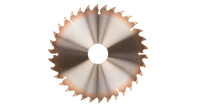 Circular saw blade with sharp metal teeth for cutting wood and construction work