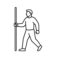 Fototapeta premium Man walking with a stick