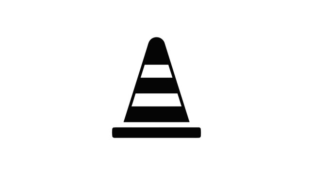 Vector illustration of traffic cone icon on a transparent background
