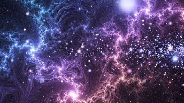 Nebula swirling with stars in deep space during cosmic formation a vibrant celestial event cinematic motion