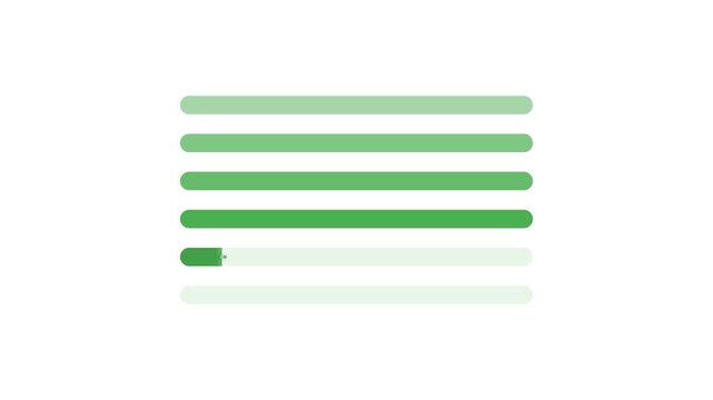 Animated Green Progress Loading Bar on White Background