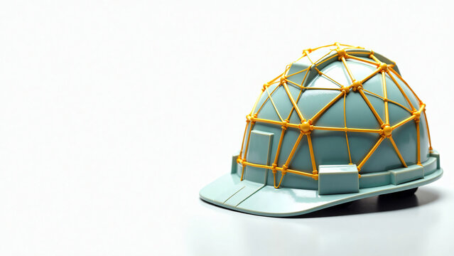 Geometric Helmet for Marketing Text and Branding