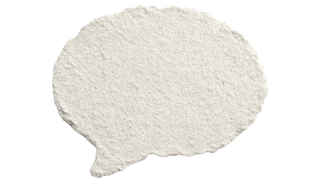 Blank handmade deckle edge paper speech bubble cutout isolated on white background