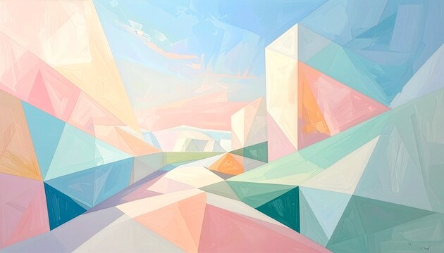 Abstract Pastel Geometric Shapes Background