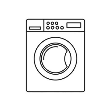 Washing machine line icon for laundry household appliance