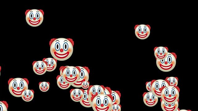 Social Media Clown Emoji Floating Particles Motion Graphics Overlay