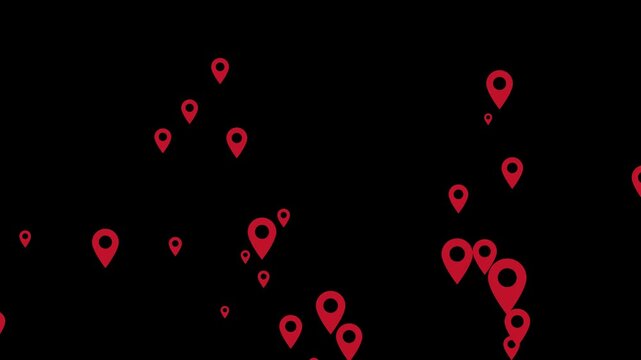 Location Pin Rain Flying Map Marker Motion Graphics Overlay
