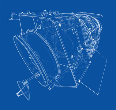 technical blueprint of machinery. Vector