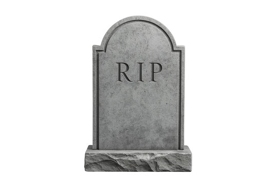 Tall Gray RIP Cemetery Headstone