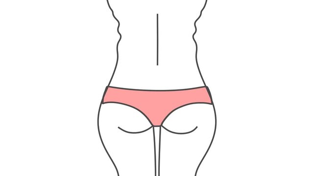 Line drawing of a female figure with two contours: a wider outer and a slimmer inner one. It shows weight loss, slimming, diet results, fitness, body transformation, health, beauty and self-care.