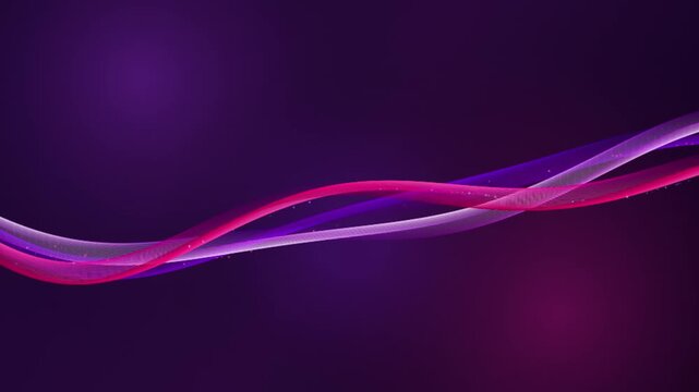 Abstract dynamic purple and pink wavy lines flowing on dark gradient background smooth motion cinematic aesthetic visual effect.
