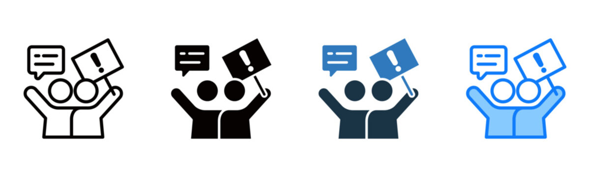 Protest icon multiple style vector illustration