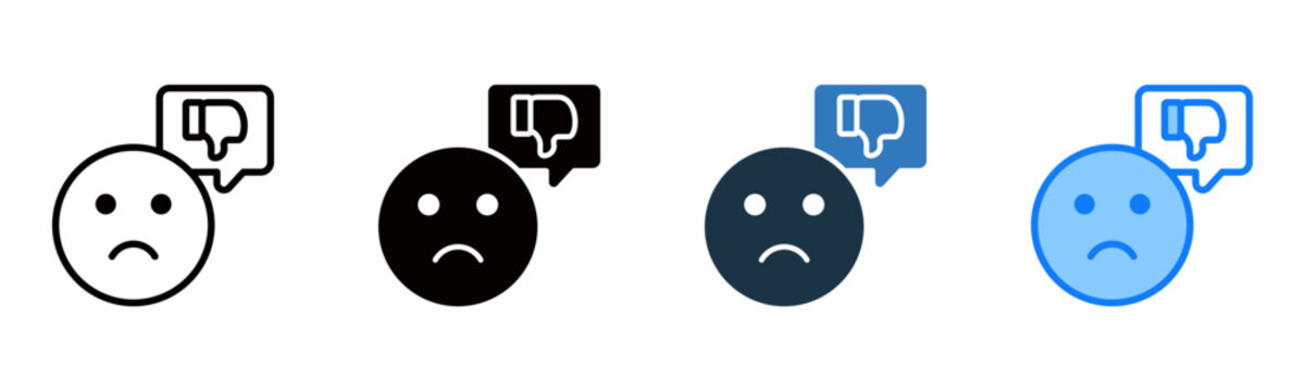Dislike icon multiple style vector illustration