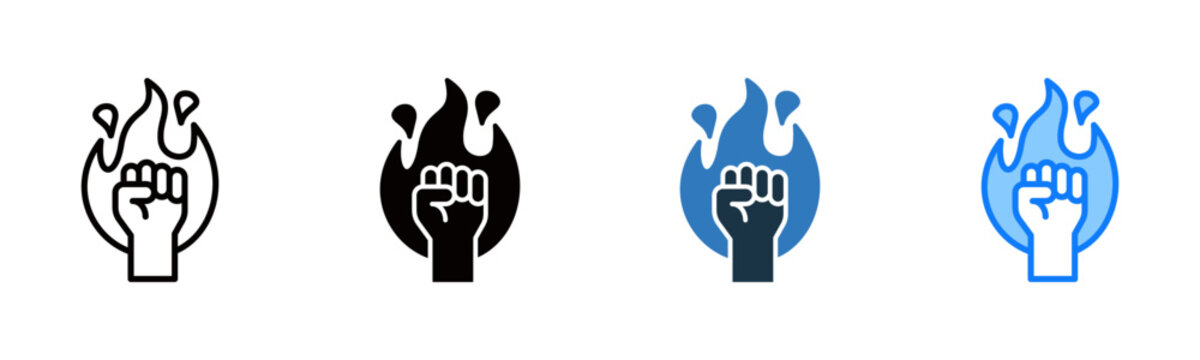 Aggressor icon multiple style vector illustration