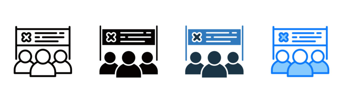 Protest Action icon multiple style vector illustration