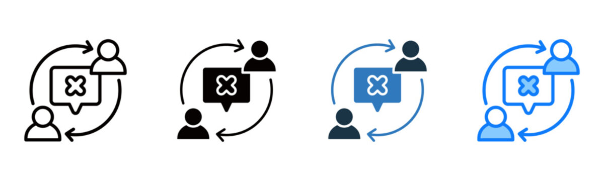 Negative Exchange icon multiple style vector illustration
