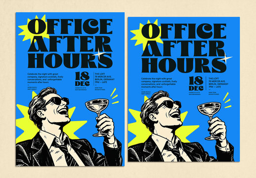 New Year Office Party Poster Layout
