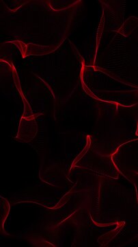abstract red Motion background with wave grid lines flow animation, futuristic ai technology and science vertical social media motion design element