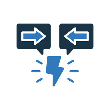 Conflict Of Interest Icon Glyph Two Color Style