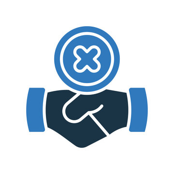 No Deal Icon Glyph Two Color Style