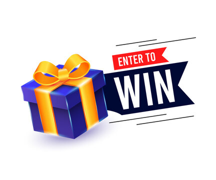 Eye catching enter now and win big gifts template vector