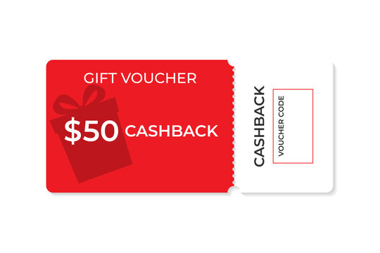 Discount coupon layout. Ticket template. Discount coupon. Gift voucher. Cashback. Minimalist design. 