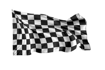 Obraz premium Black and white checkered racing flag waving freely