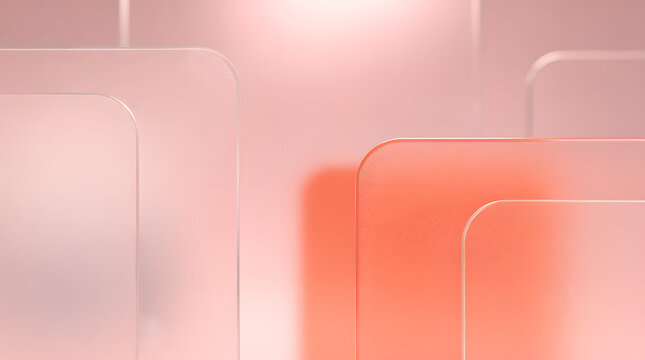 Glass rectangles overlap in a soft monochromatic composition that creates a modern and minimalist aesthetic for various digital design projects and creative backgrounds.