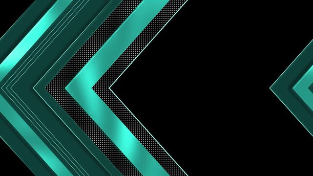 Abstract geometric background chevrons on black background animation, modern luxury texture
