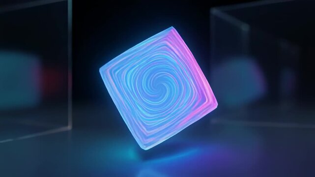 abstract geometric shape morphing animation sequence
