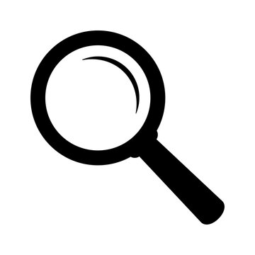 Magnifying Glass Search Icon with Curved Lens Reflection for Find Zoom Research Inspection and Web Interface