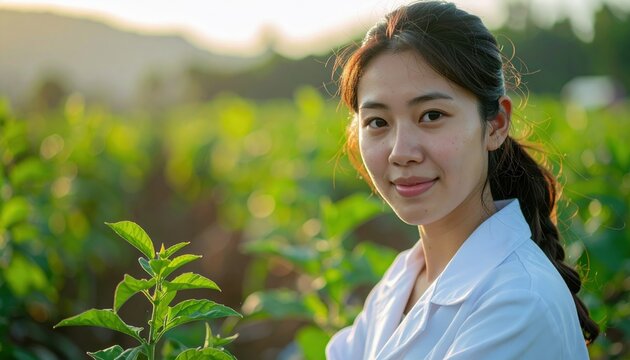 Agricultural scientist researching sustainable farming