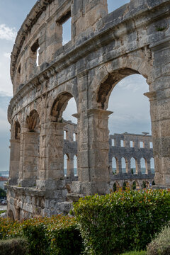 roman amphitheater in pula croatia